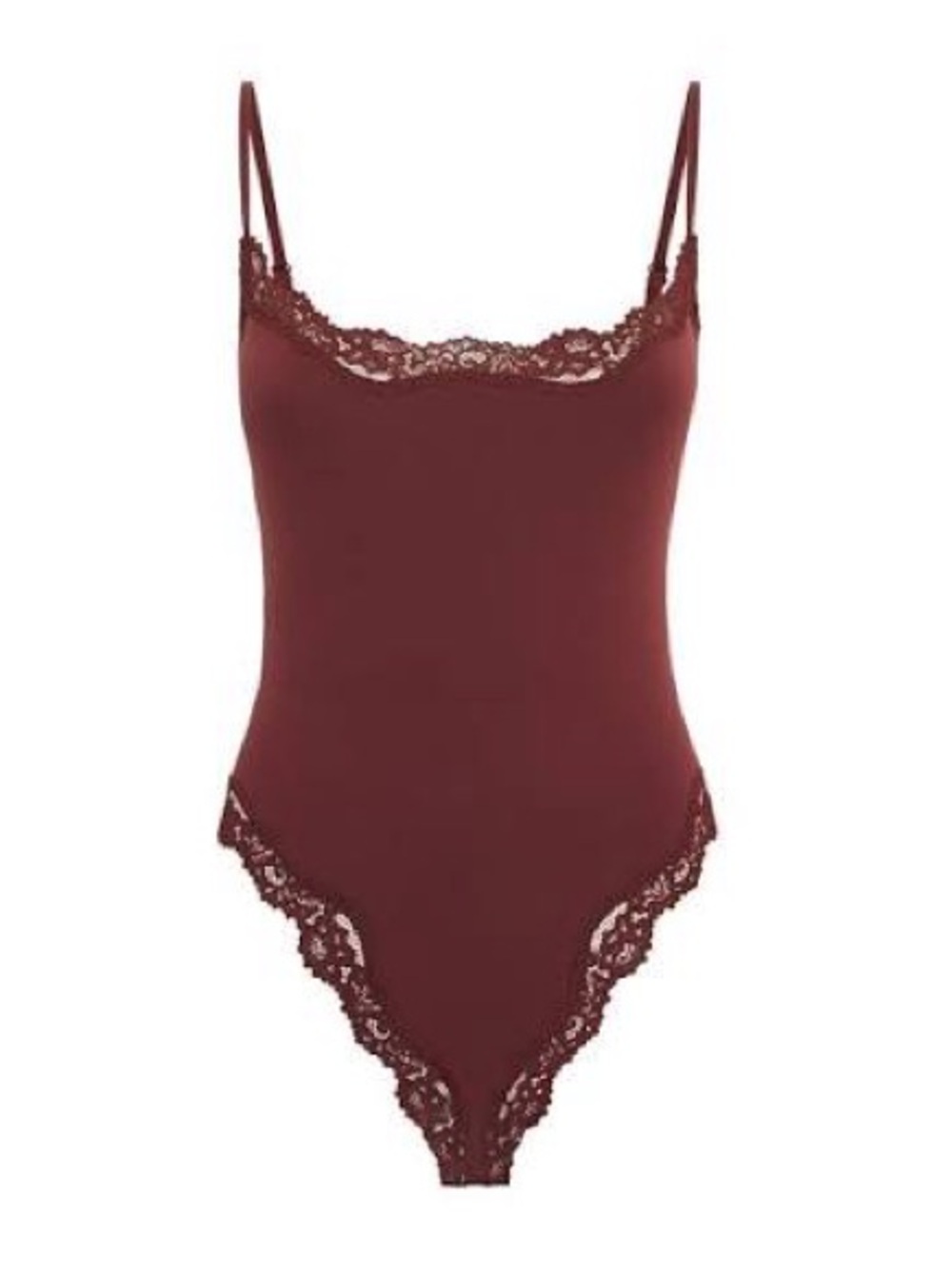 SKIMS LACE BODYSUIT BURGUNDY